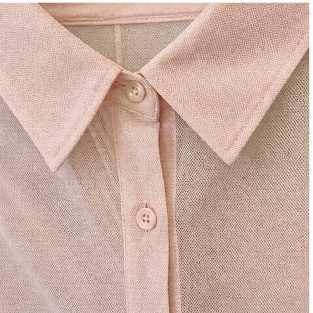 Blush Button Blouse - Picture 4 of 6